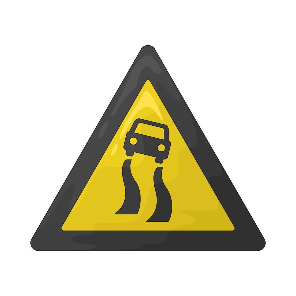 slippery road symbol illustration vector