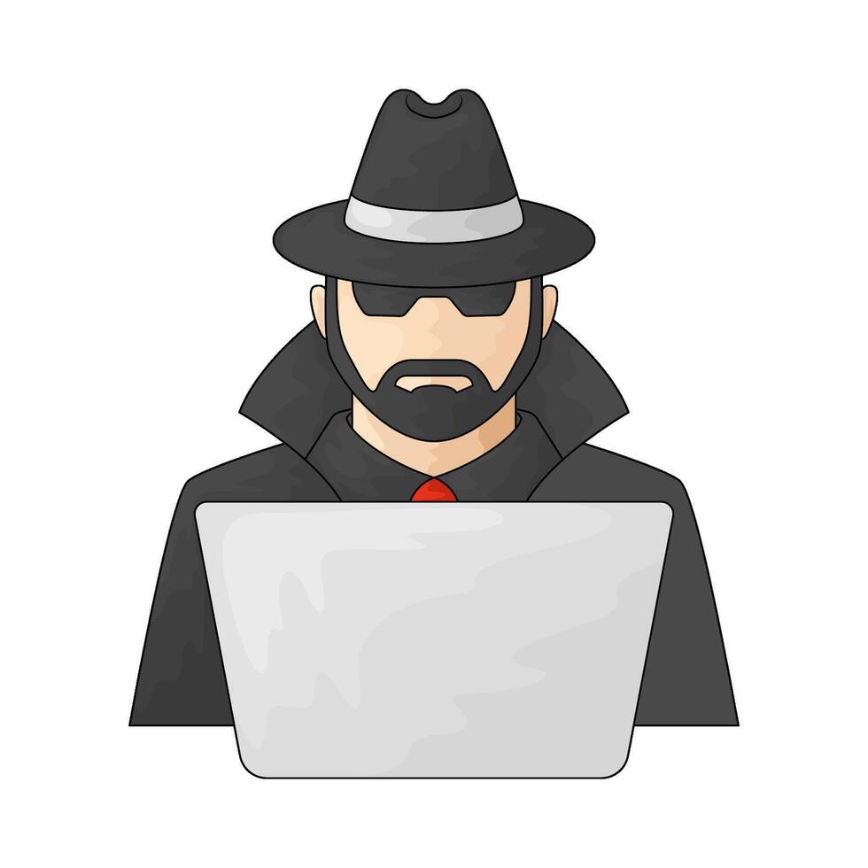 hacker wearing a hat vector