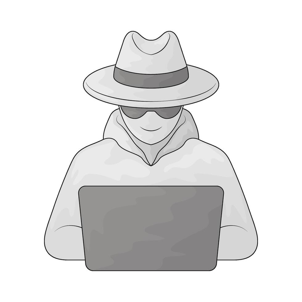 Hacker sillhoutte illustration vector