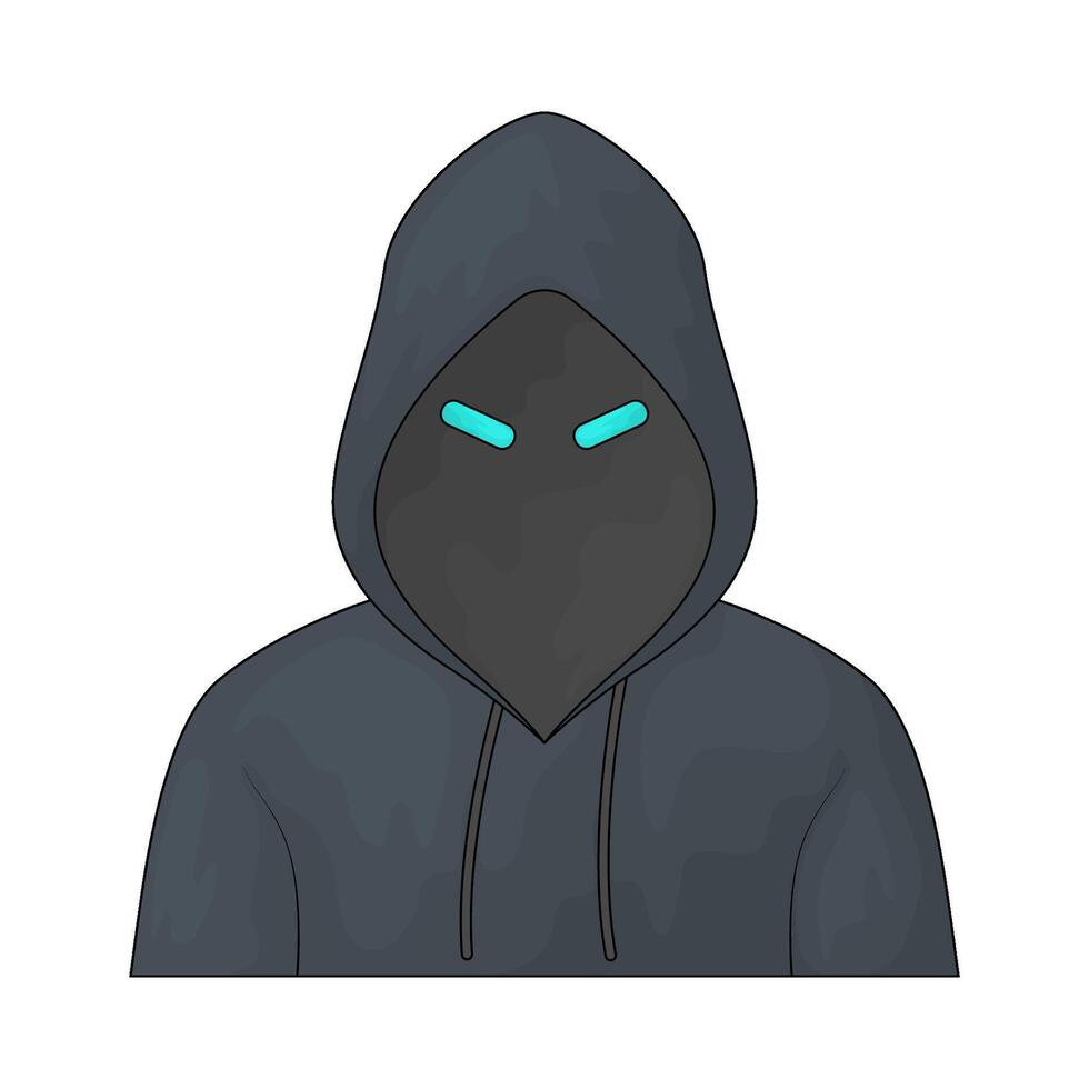 mysterious hooded hacker vector
