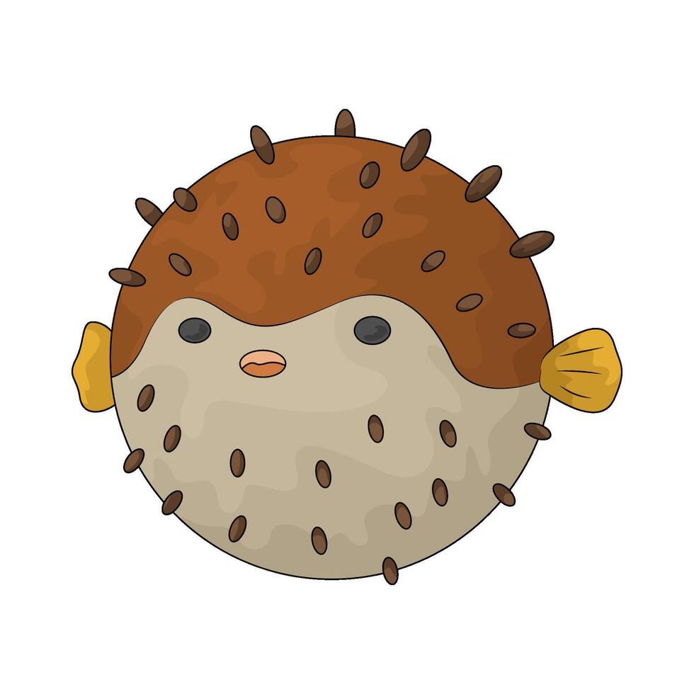 sea pufferfish illustration vector