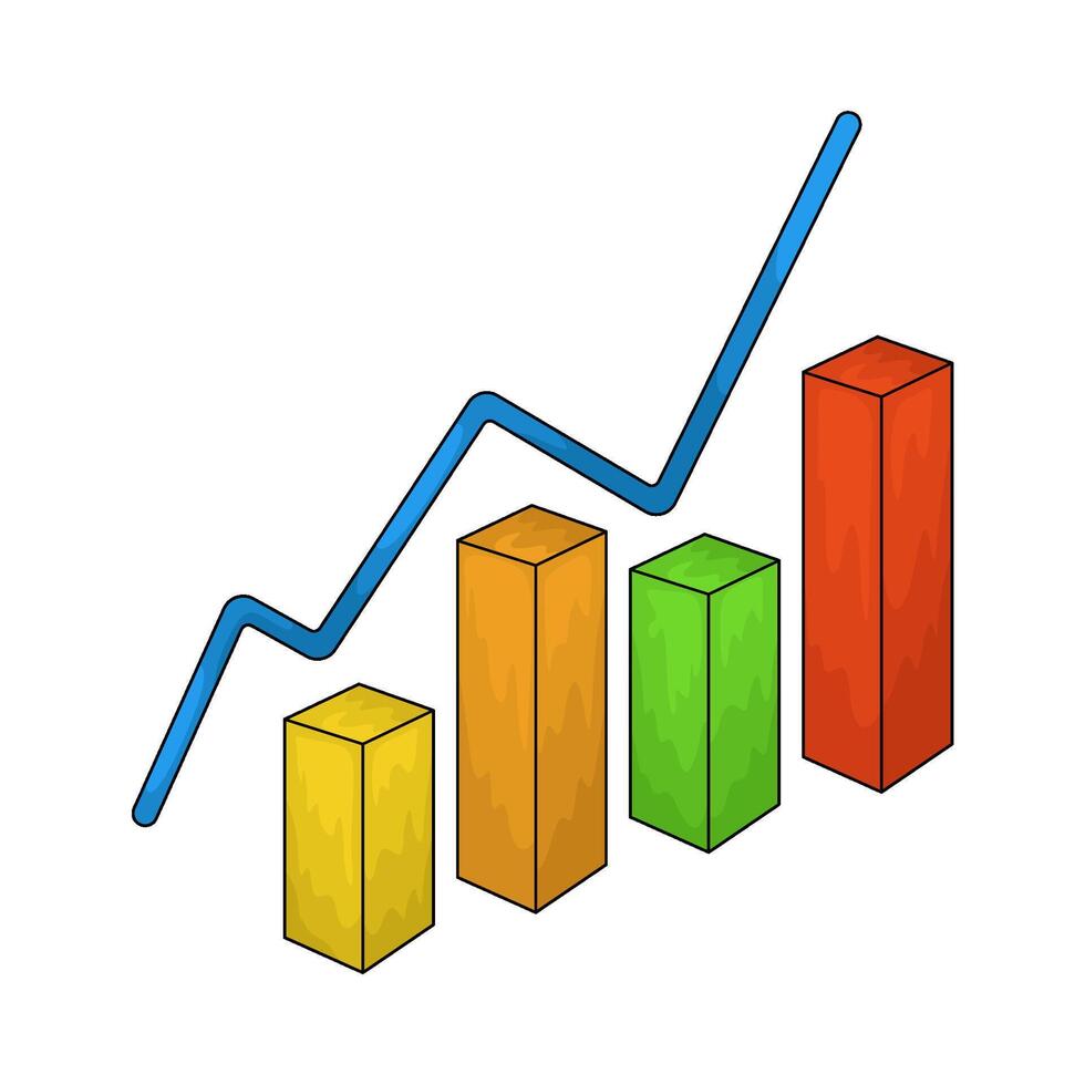 illustration of a business bar graph vector