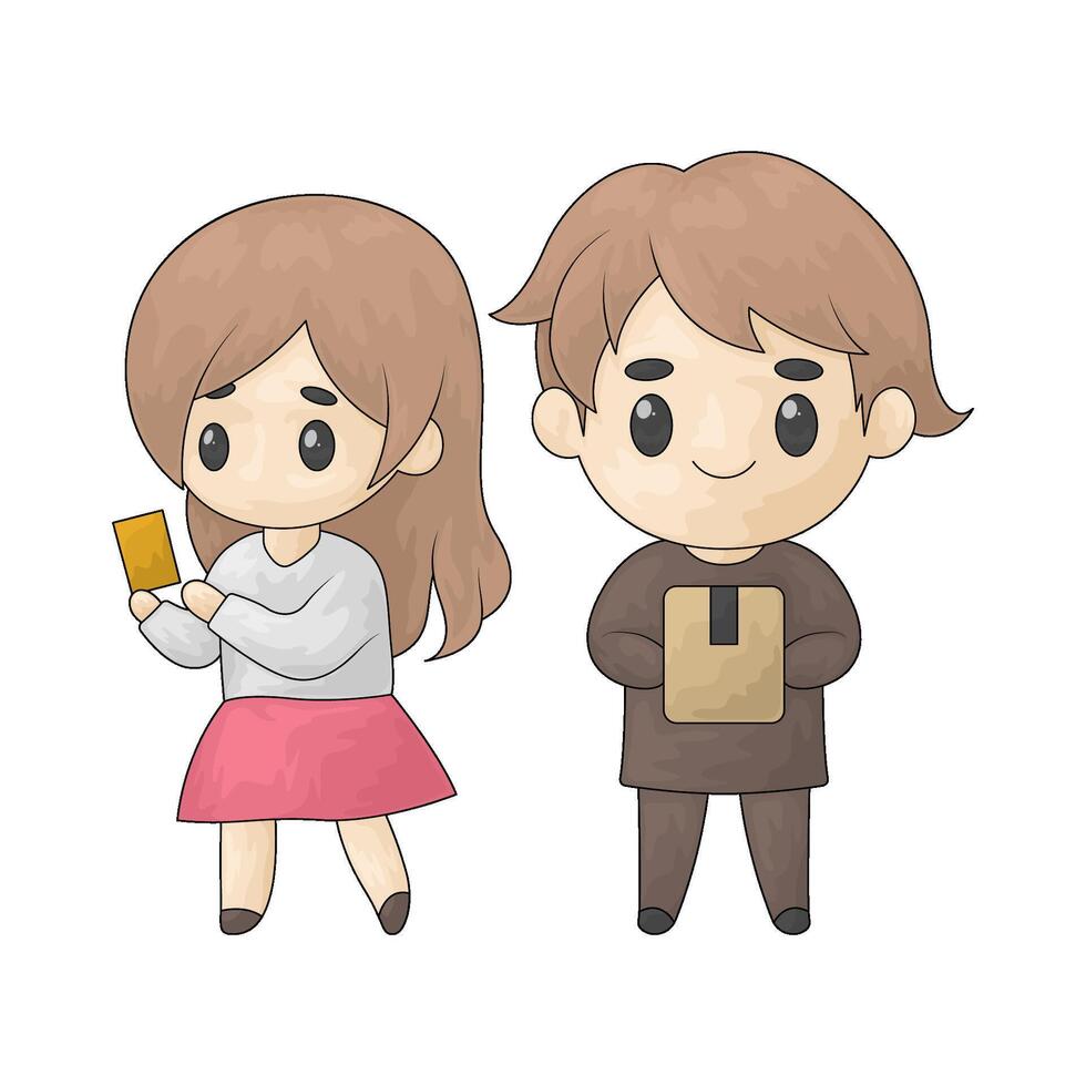 illustration of two customer vector