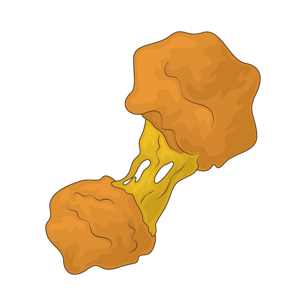 crispy mozzarella balls vector