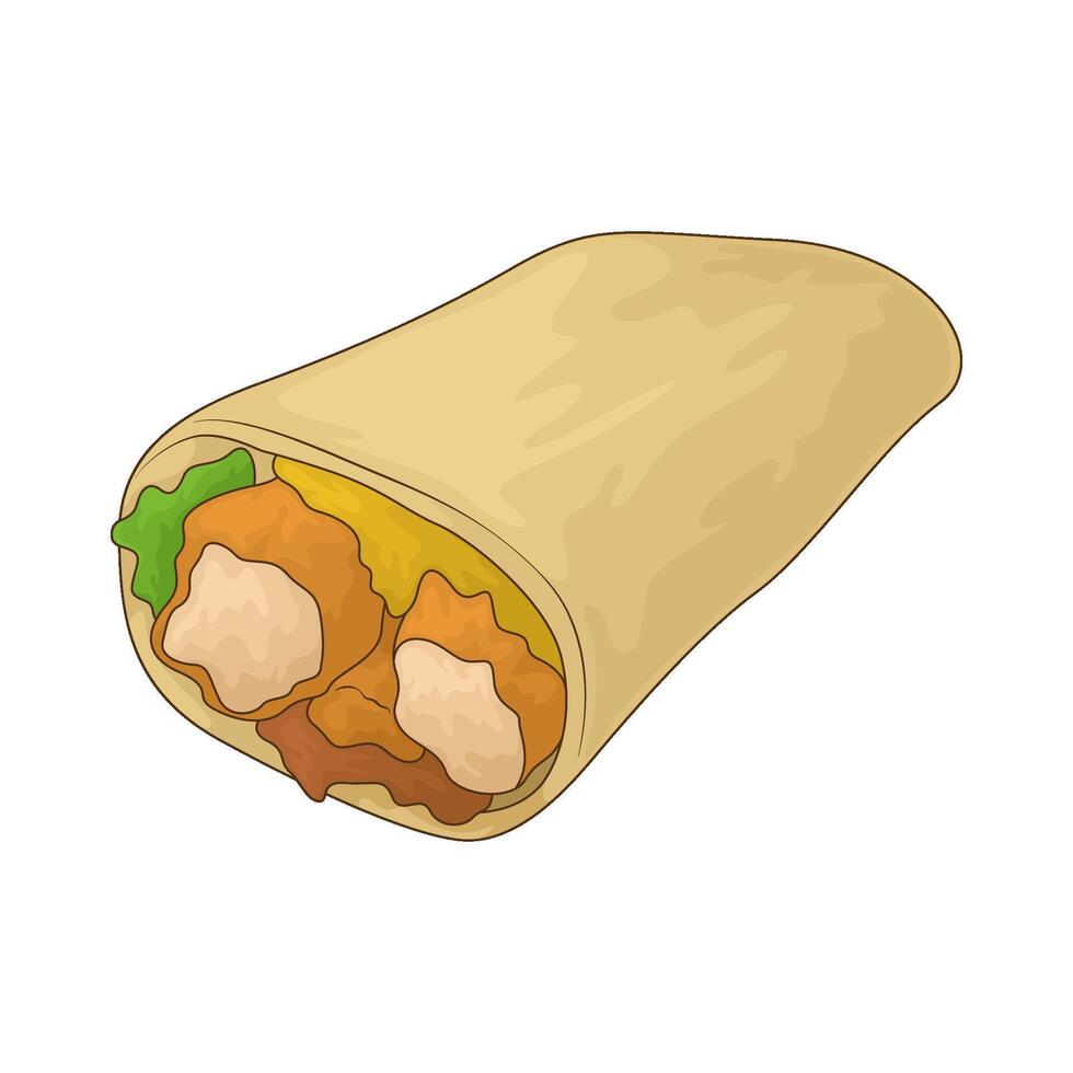 delicious chicken wrap vector