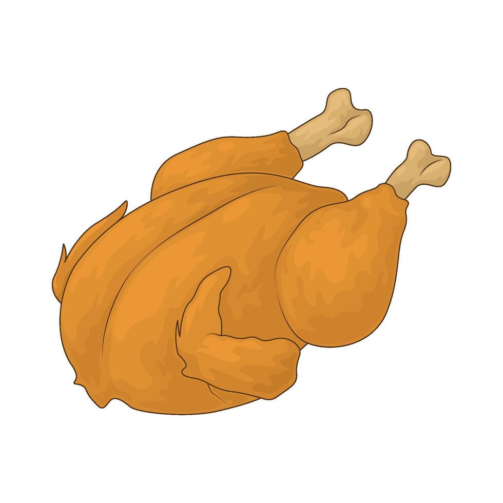 crispy whole chicken vector