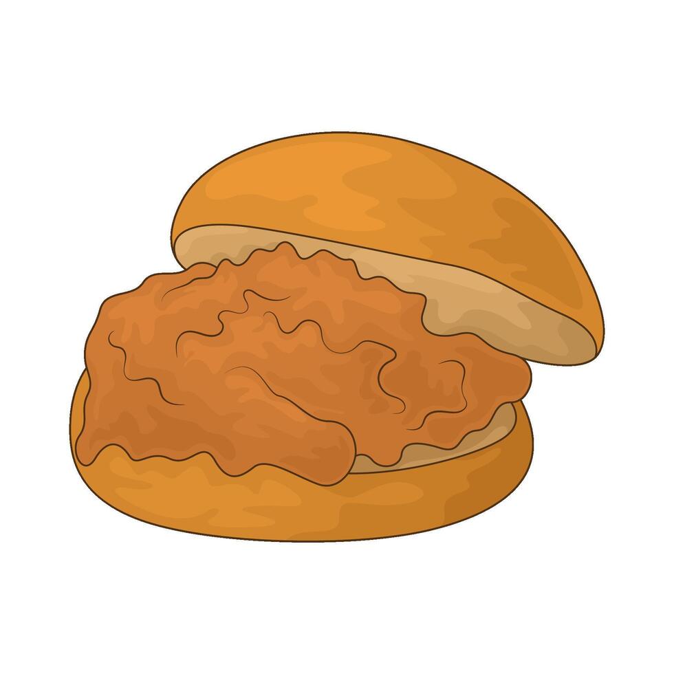 crispy chicken burger vector