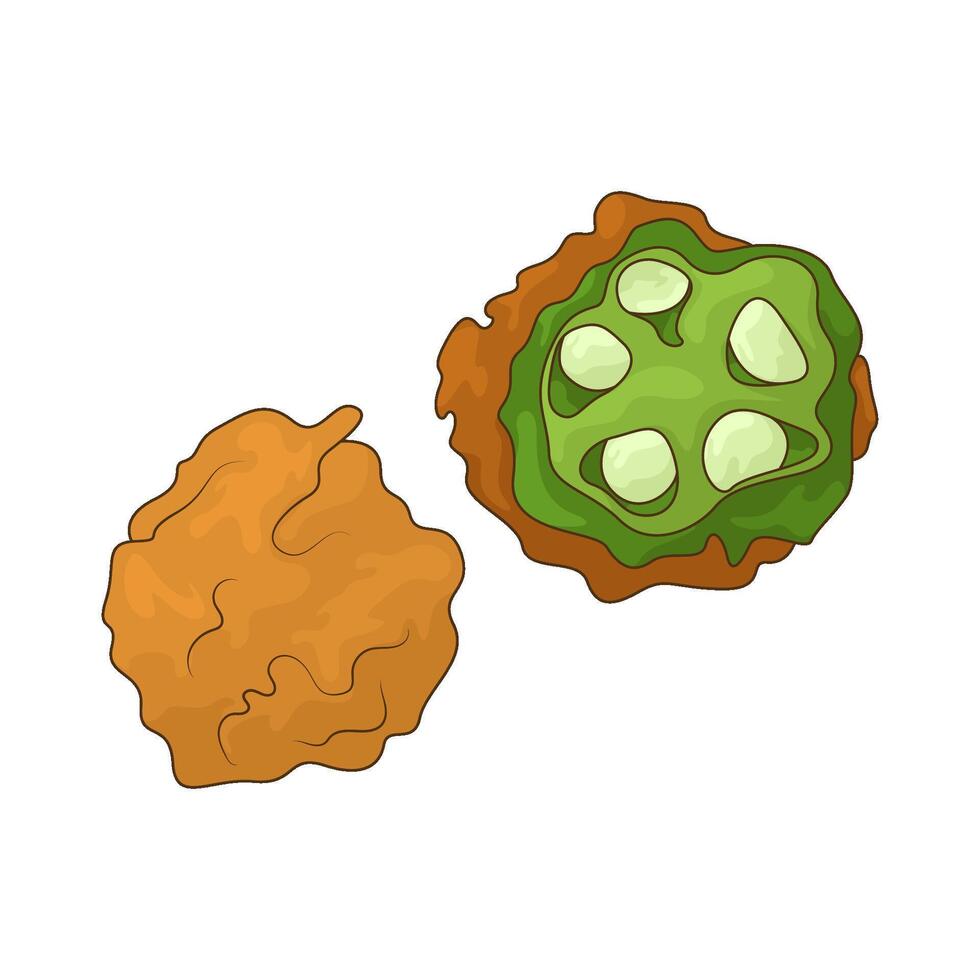 crispy okra illustration vector