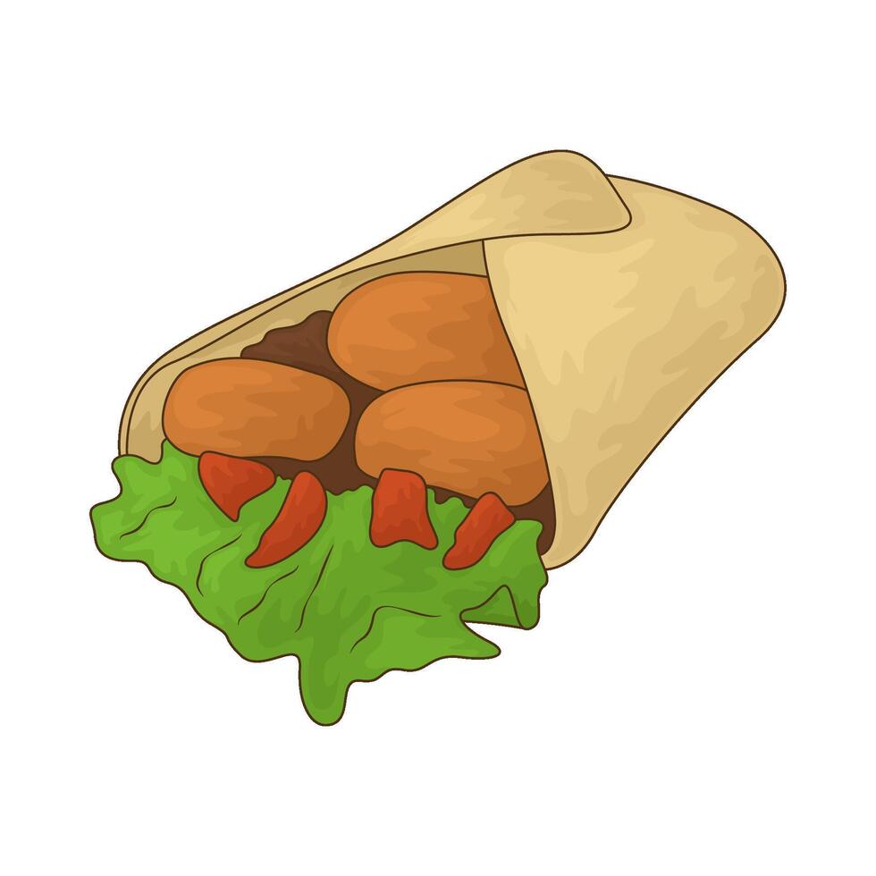 illustration of delicious chicken wrap vector