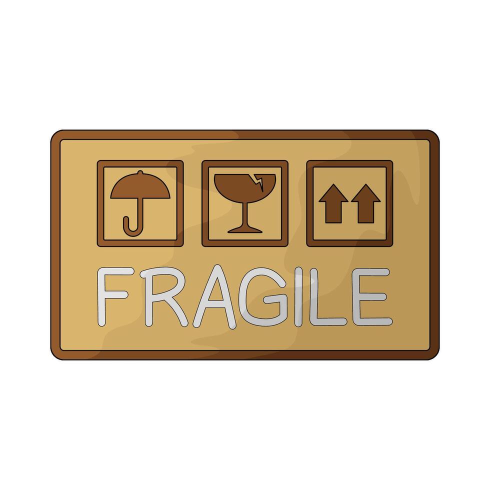 fragile sign on delivery box vector