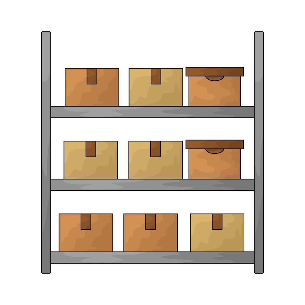 Delivery box on the rack vector