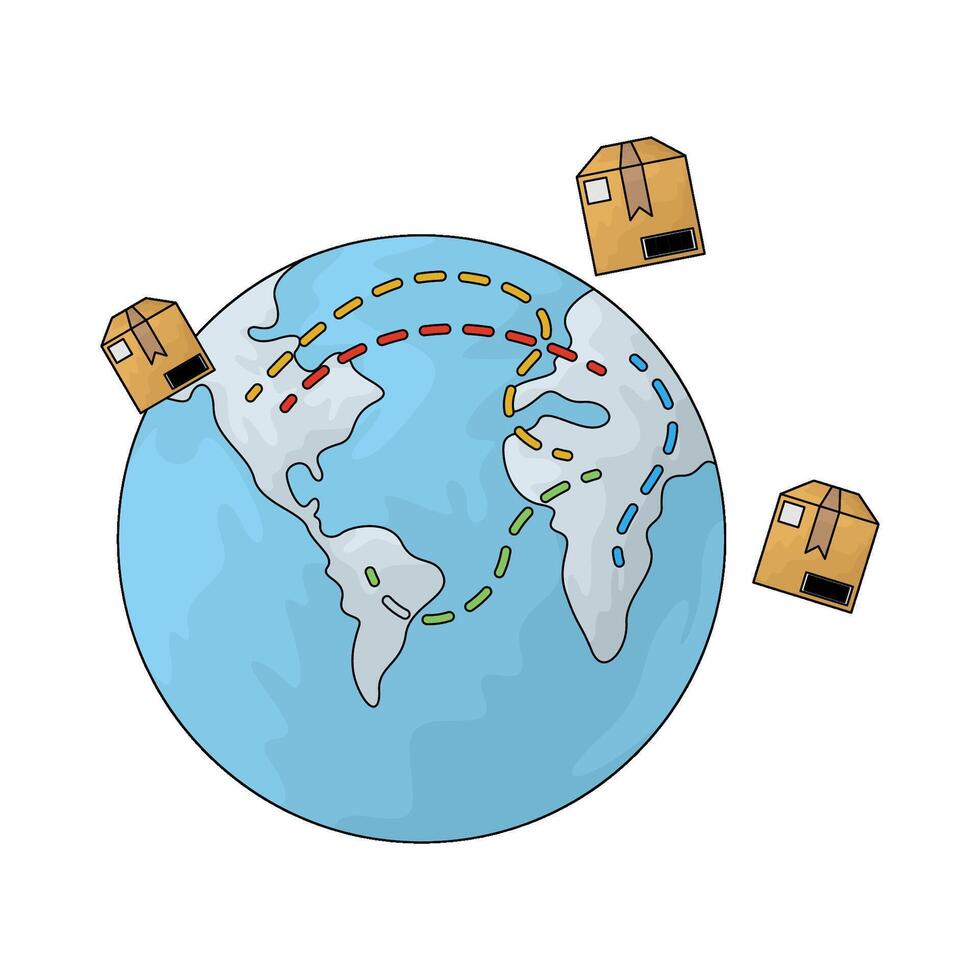 global delivery illustrations vector