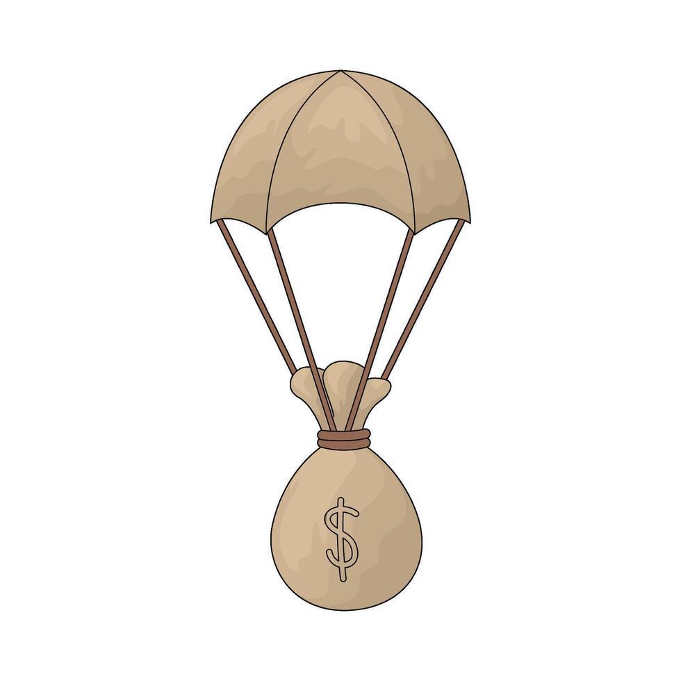 money parachute illustration vector