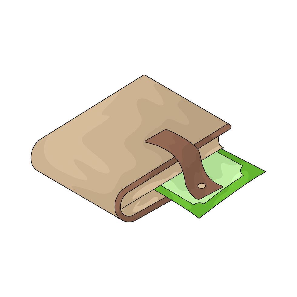 closed wallet illustration vector