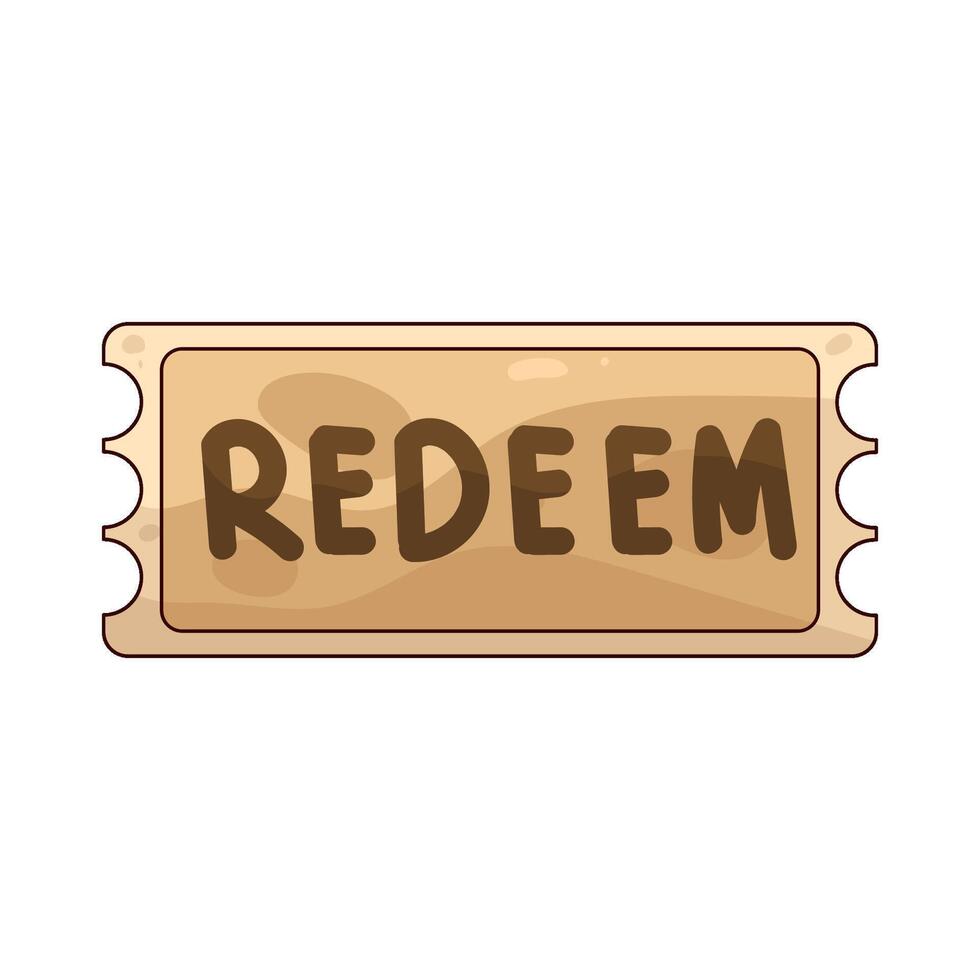 redeem ticket illustration vector