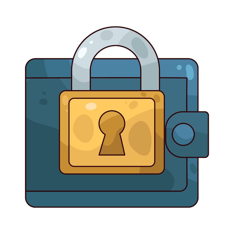 locked wallet illustration vector