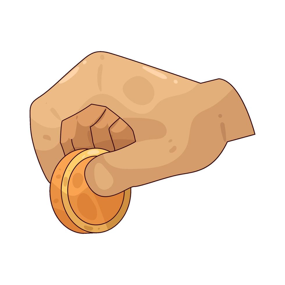 coin on hands vector