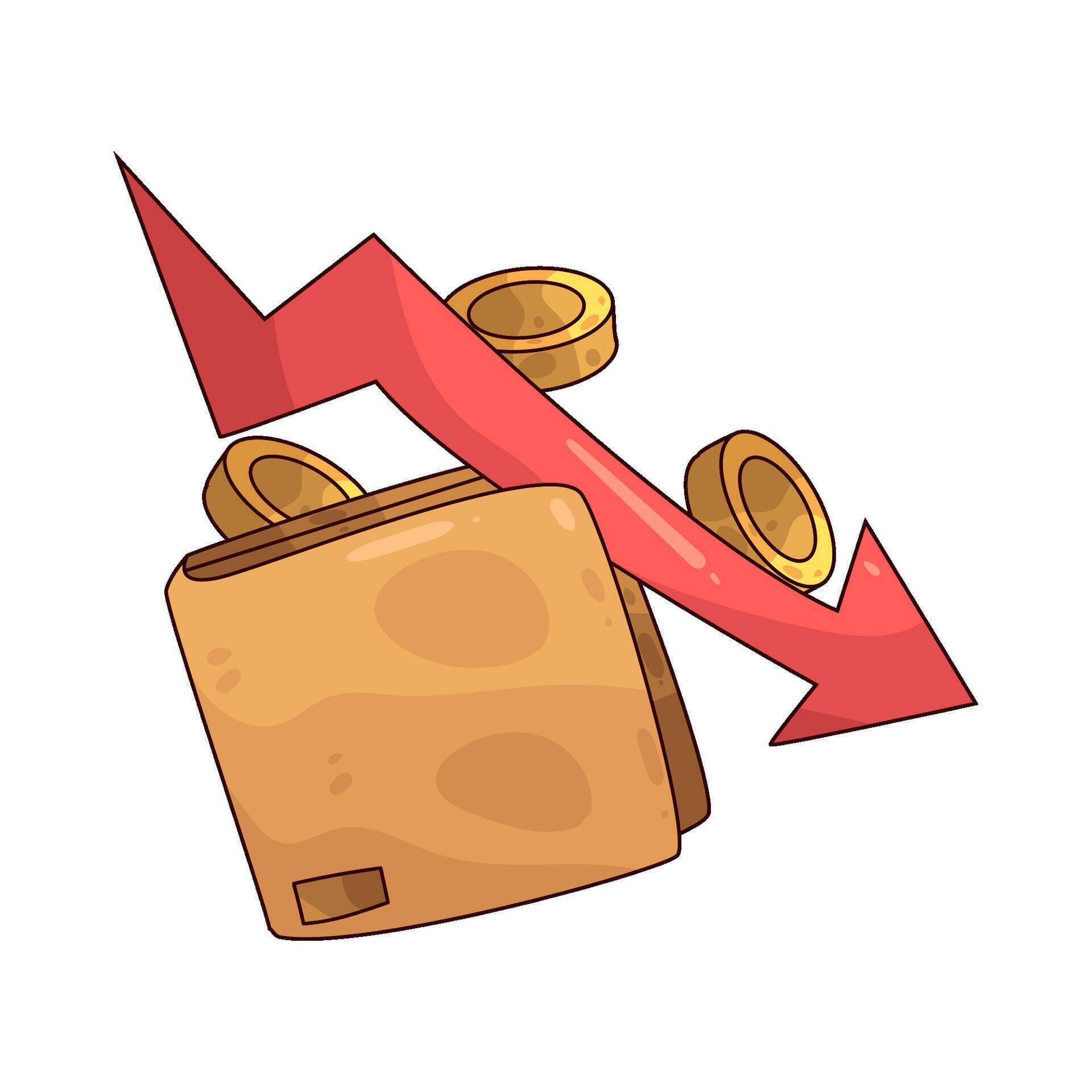 Wallets Decreasing wallet with decrease 65774290 Vector Art at Vecteezy