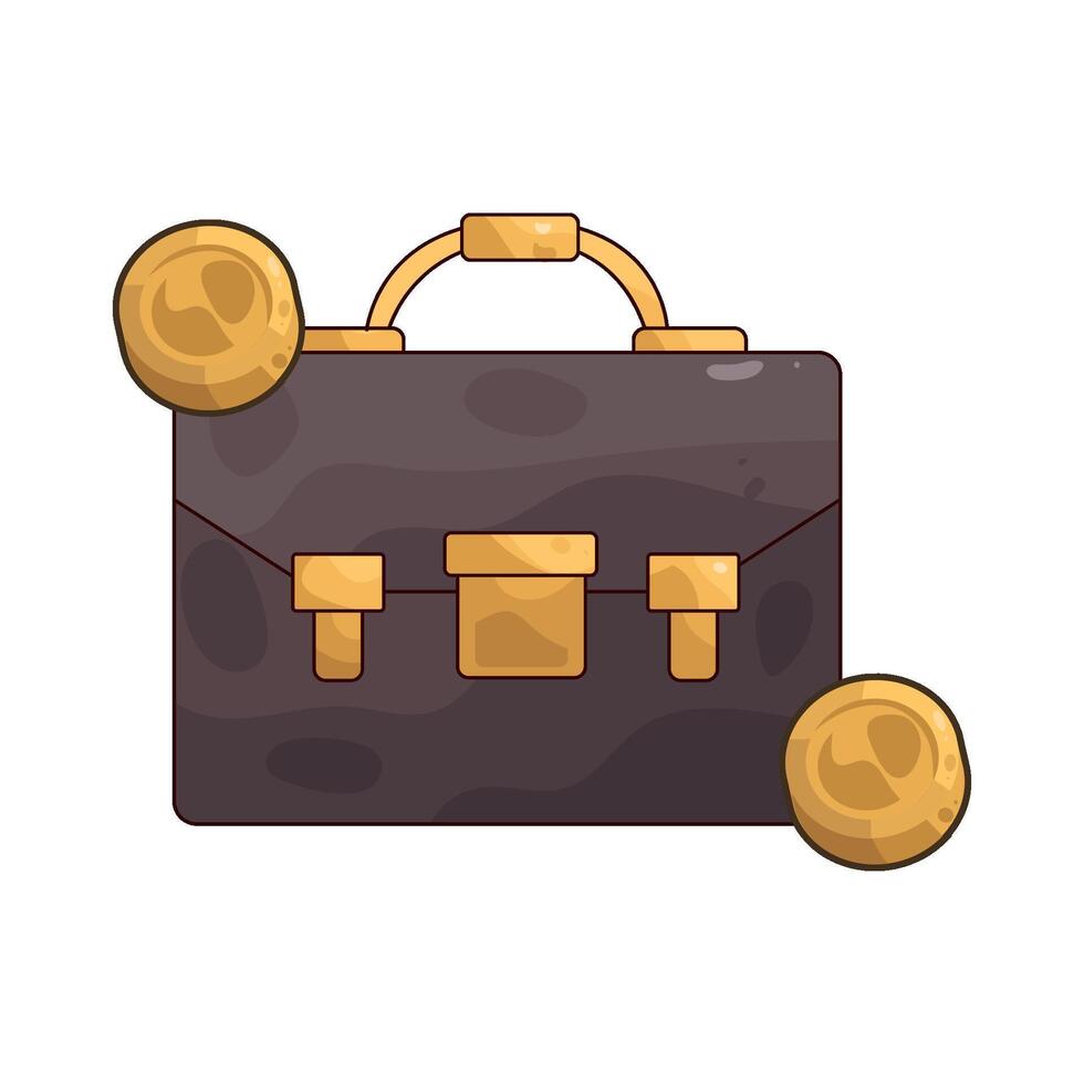 briefcase with coin vector