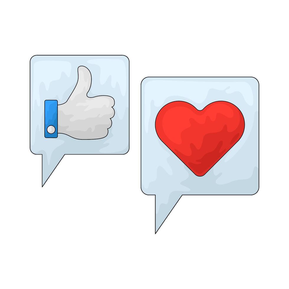 heart and thumbs up vector