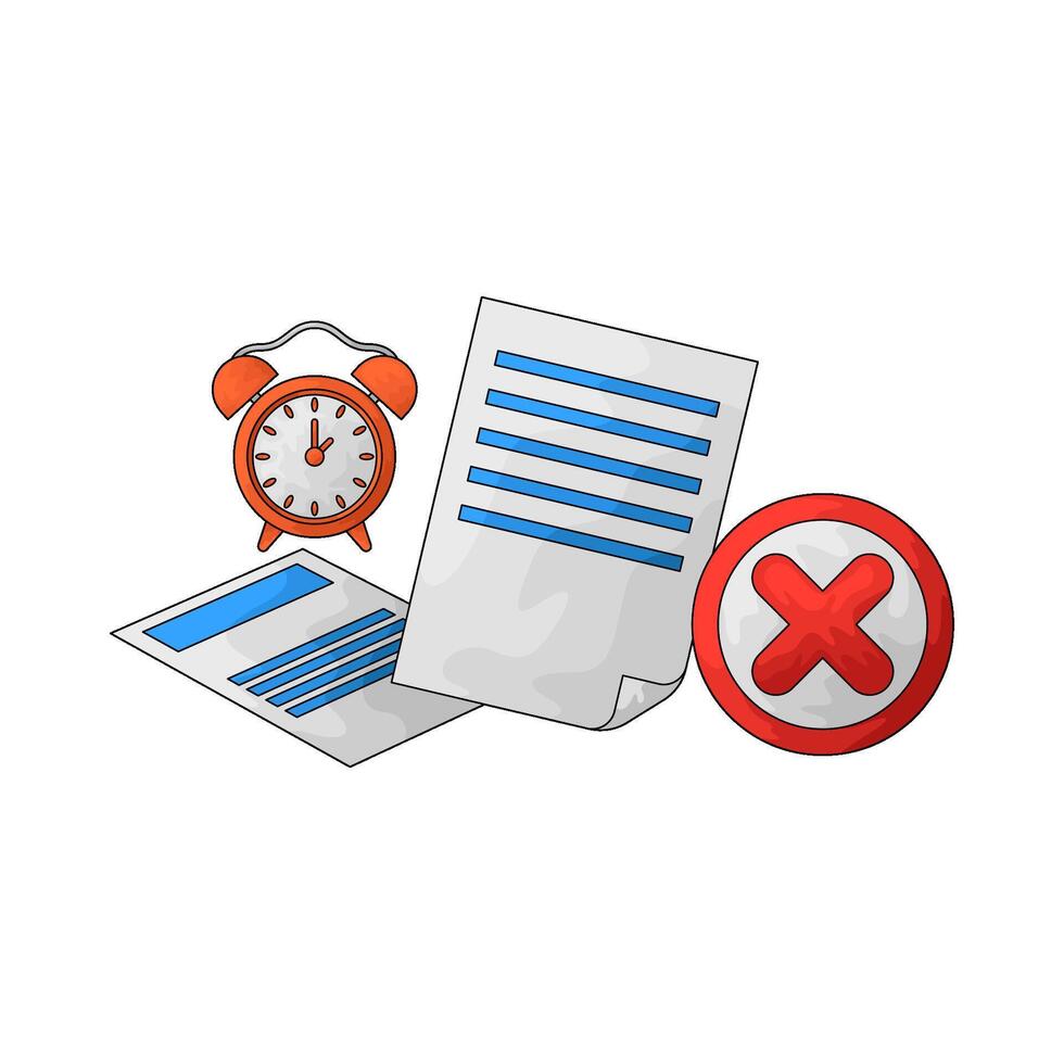 rejected document illustration vector