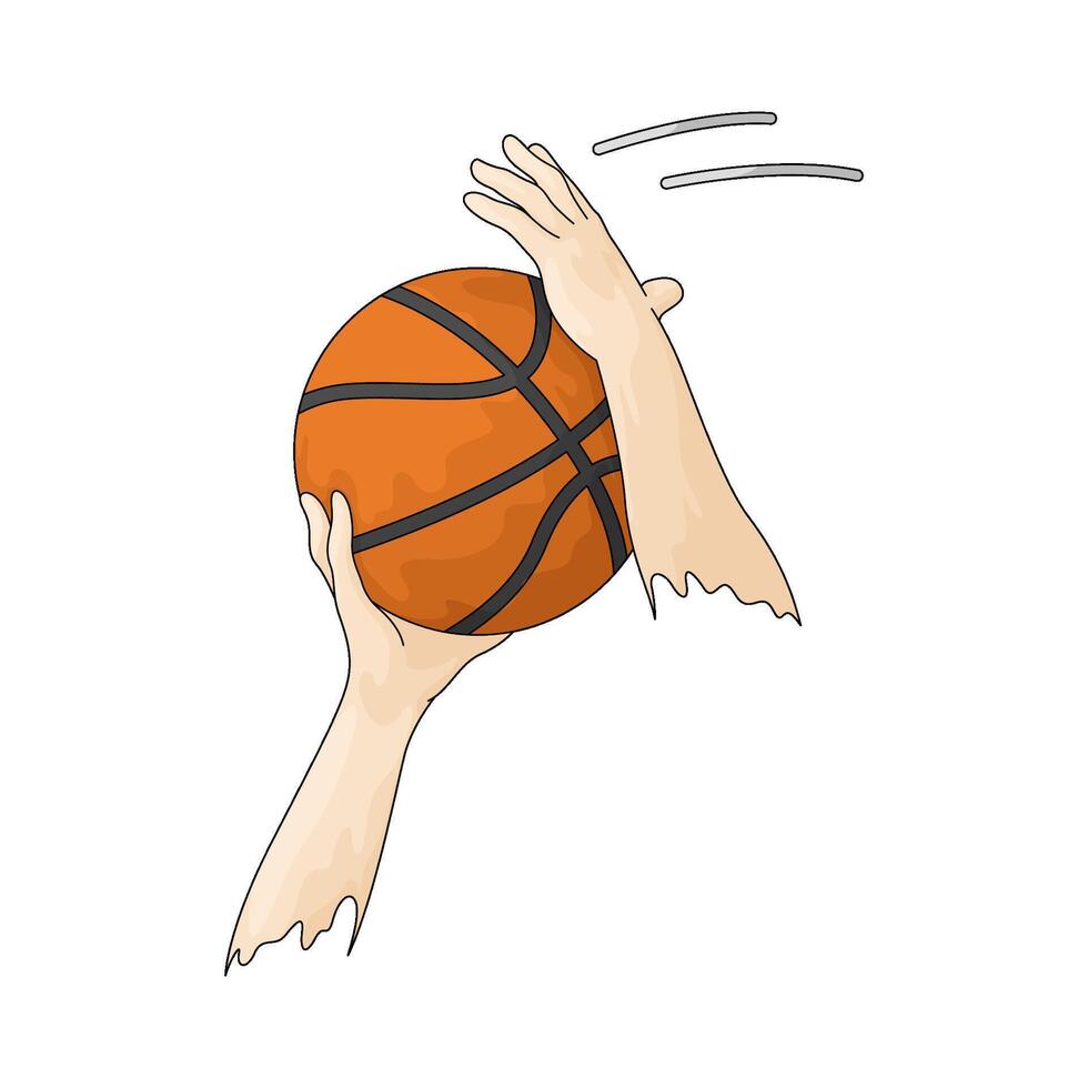 illustration of Hand Holding Basketball vector