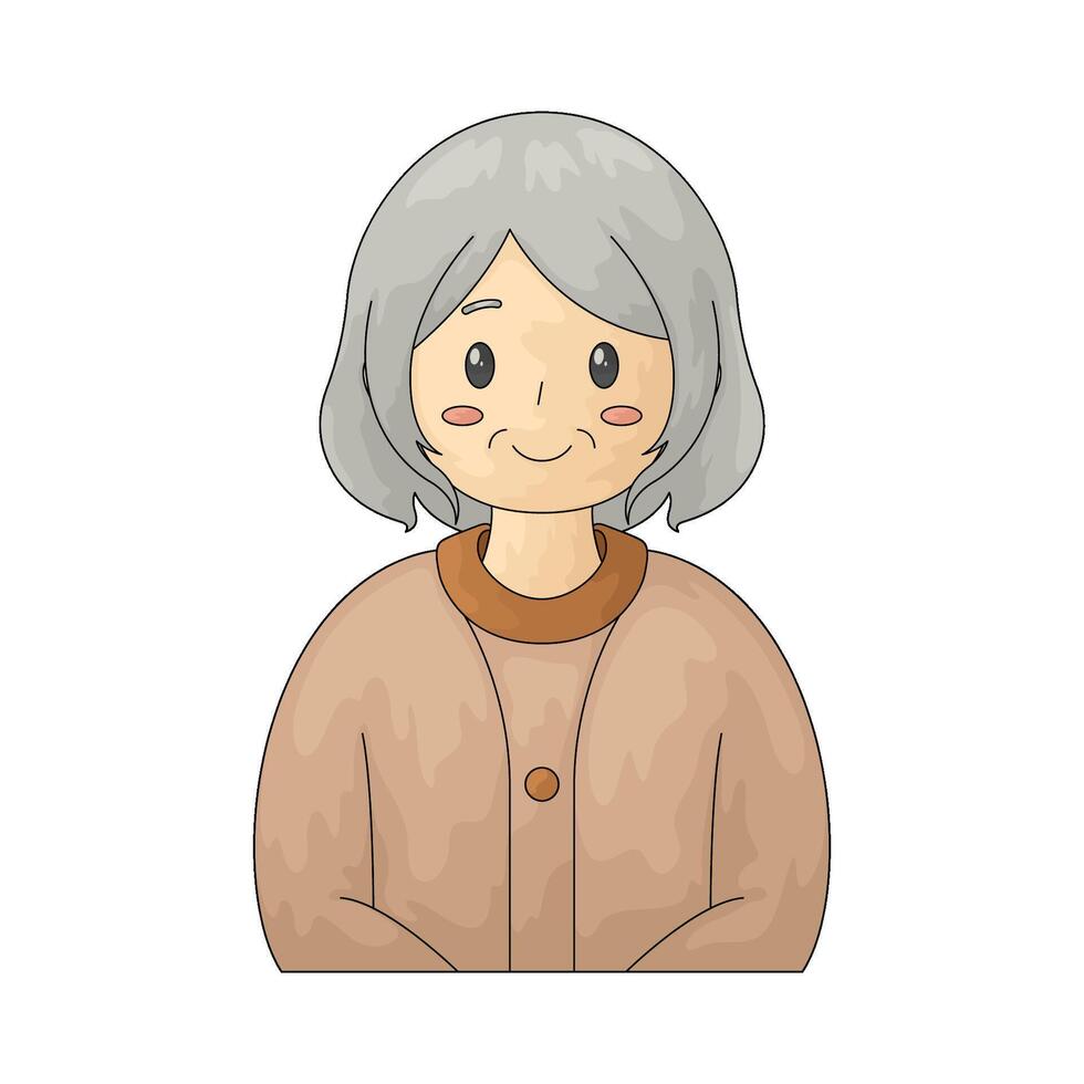 old woman illustration vector