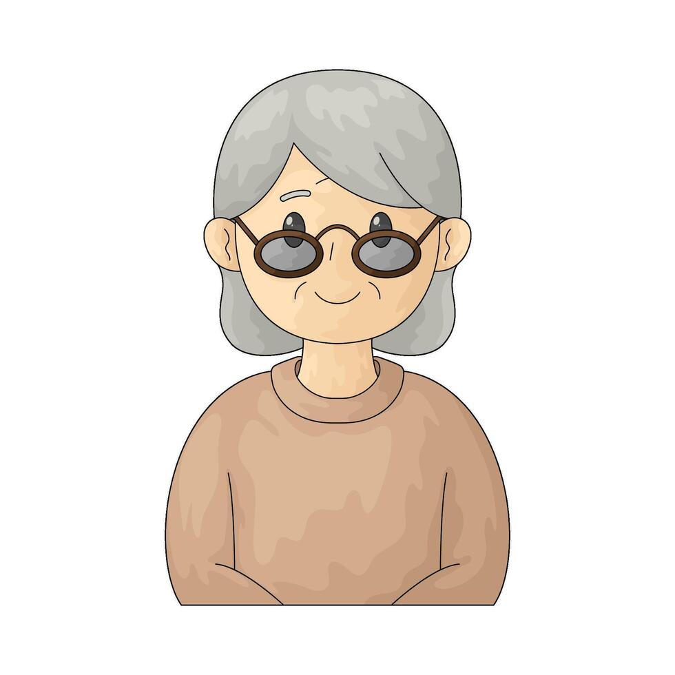 illustration of old woman vector