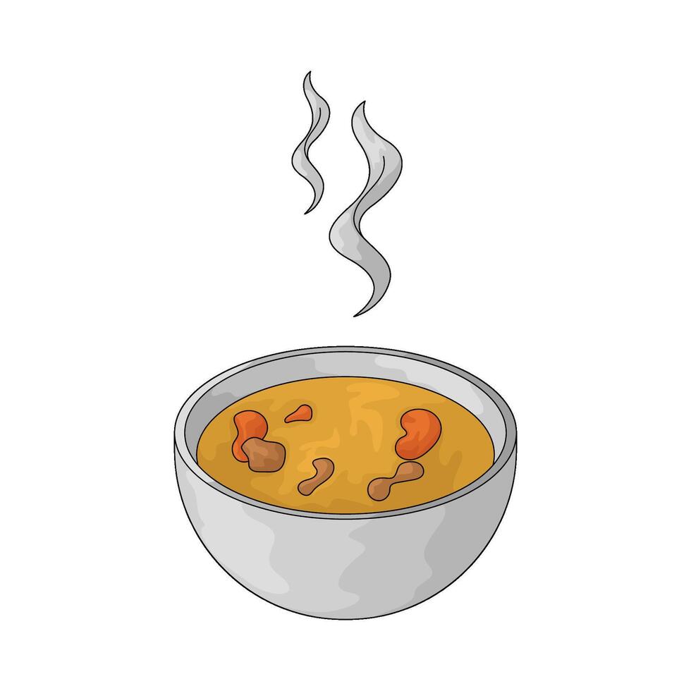 hot soup bowl vector
