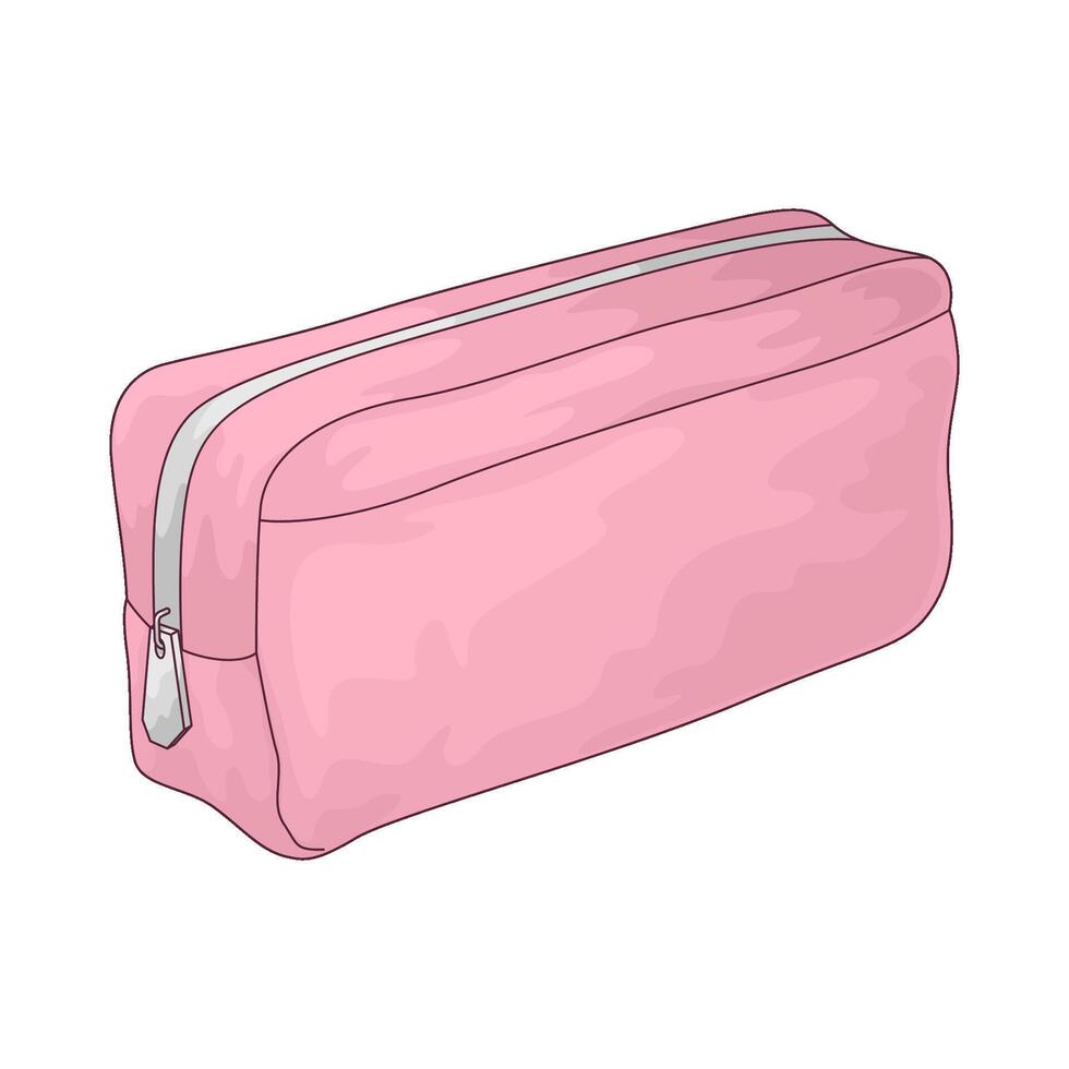 pink pencil case illustrations vector