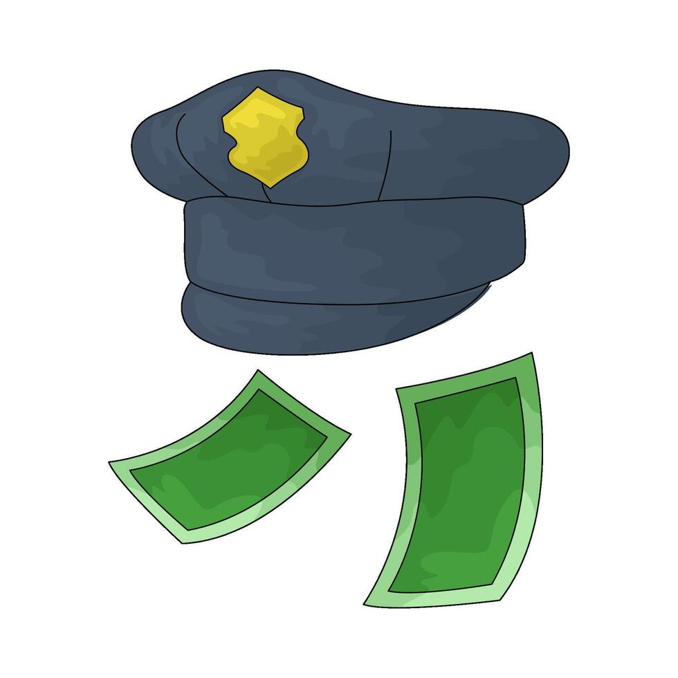 bribed police illustration vector