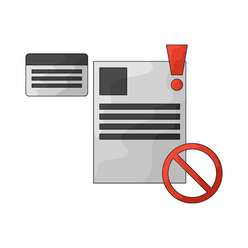 prohibited false documents vector