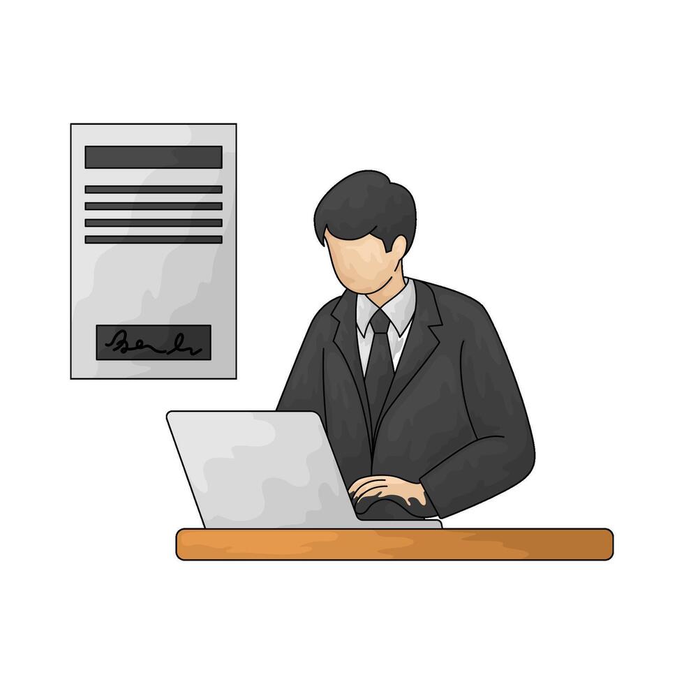 drawing up employee dismissal documents vector