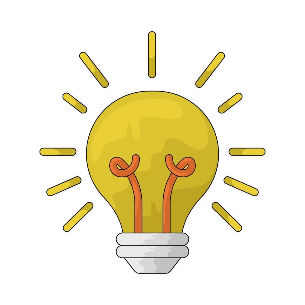 shiny idea lamp vector
