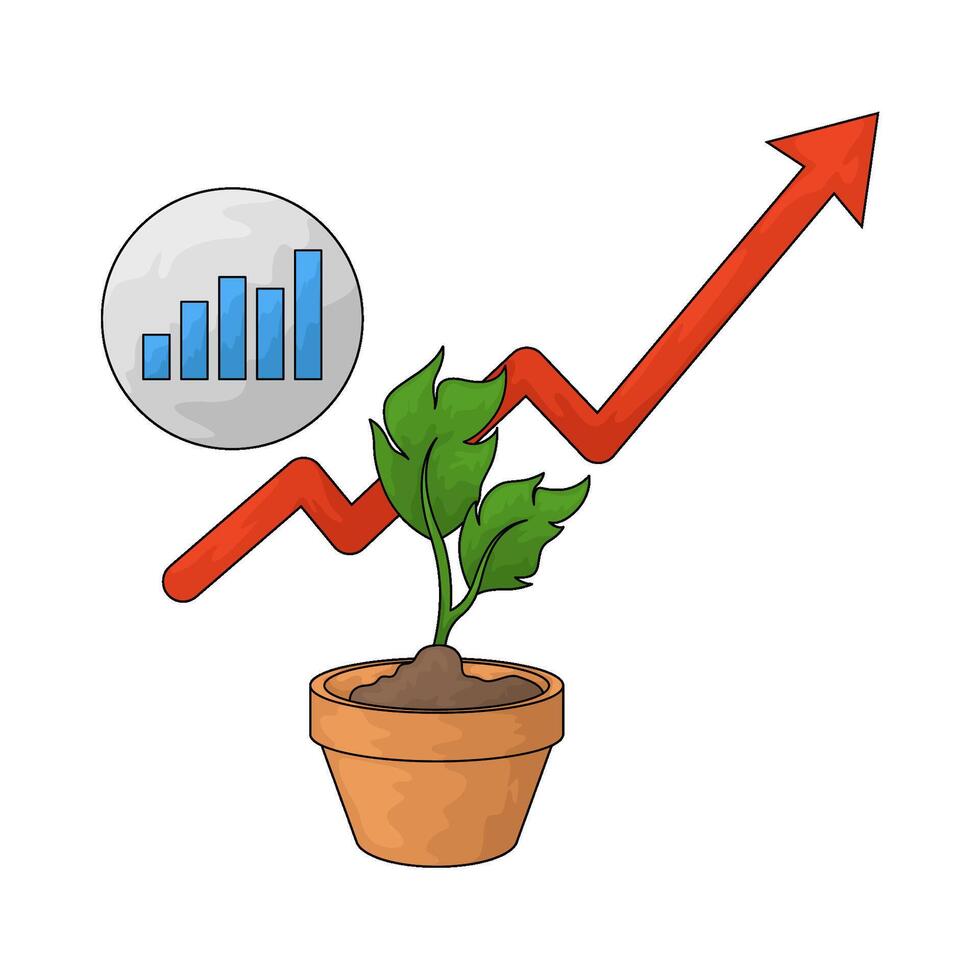 Marketing line graph vector