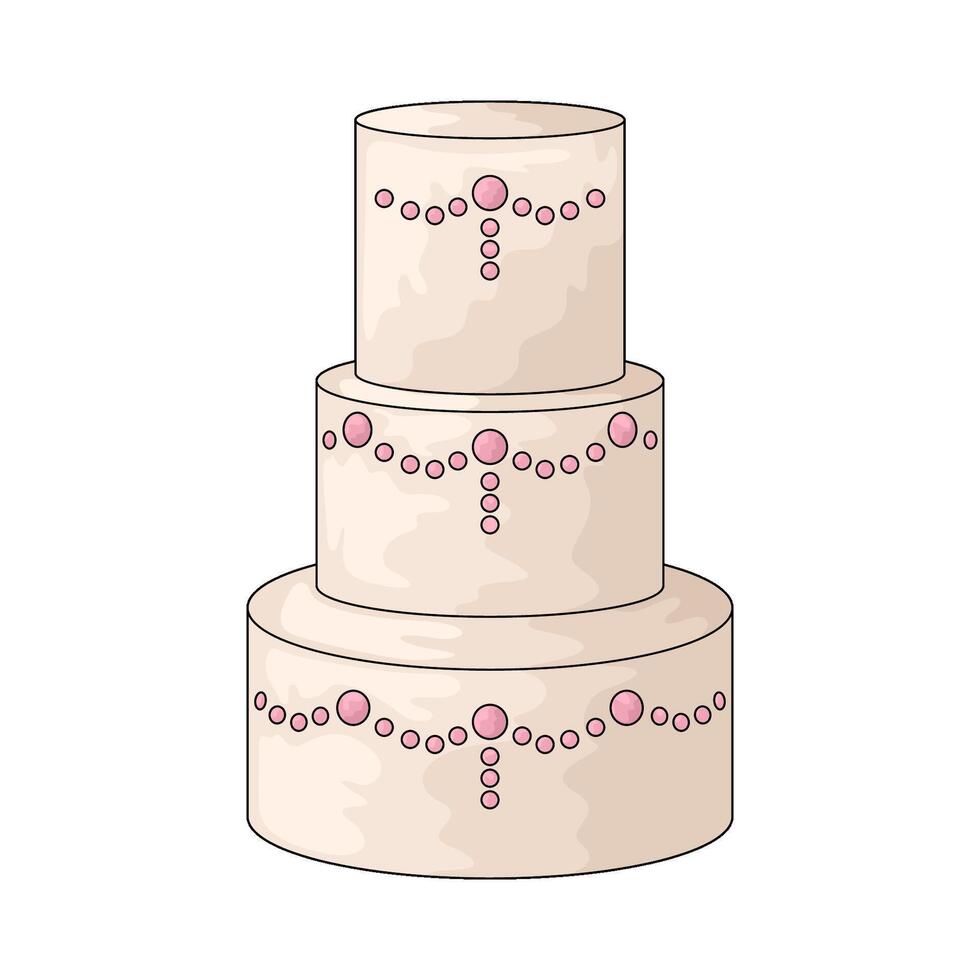Wedding cake illustration vector