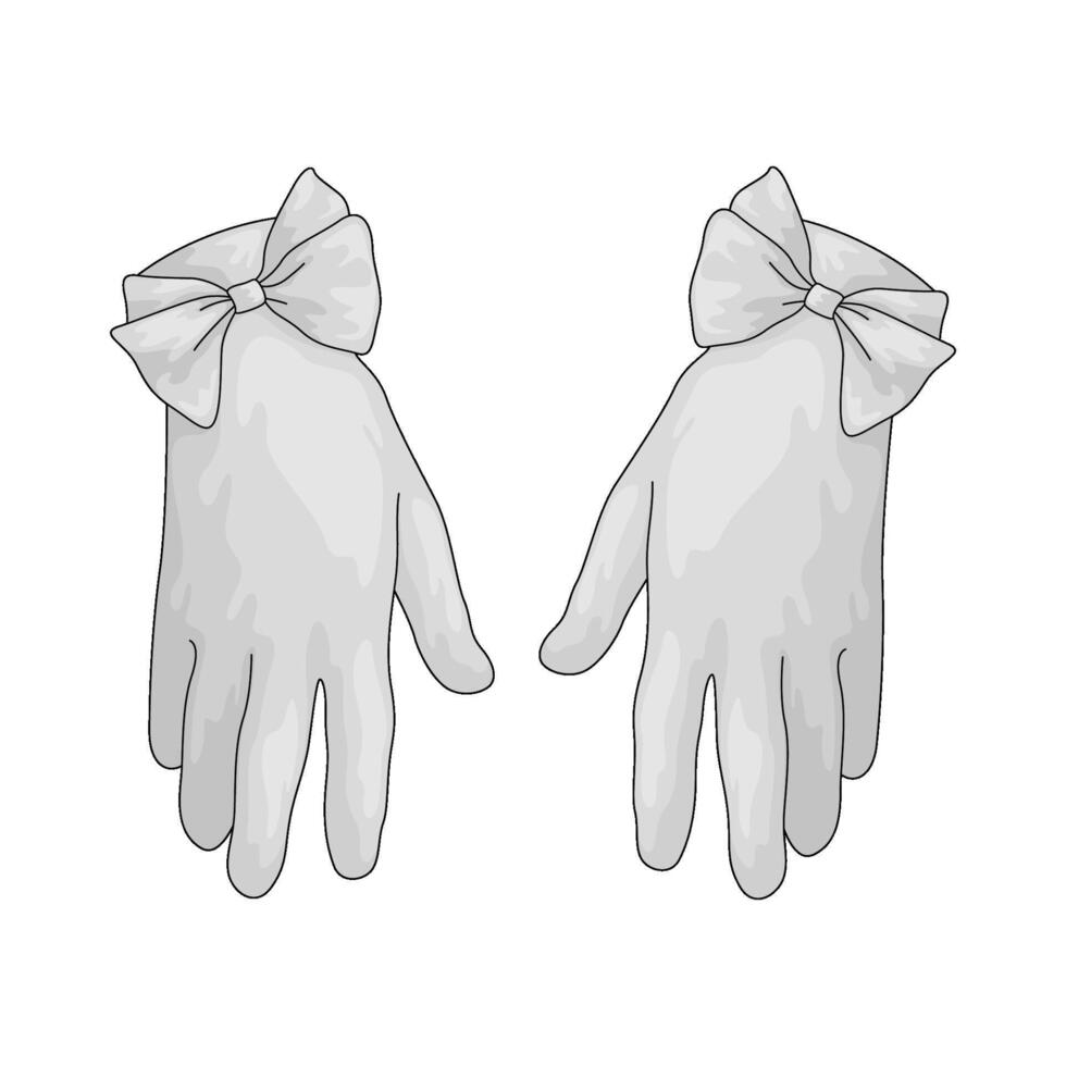 bride gloves illustration vector