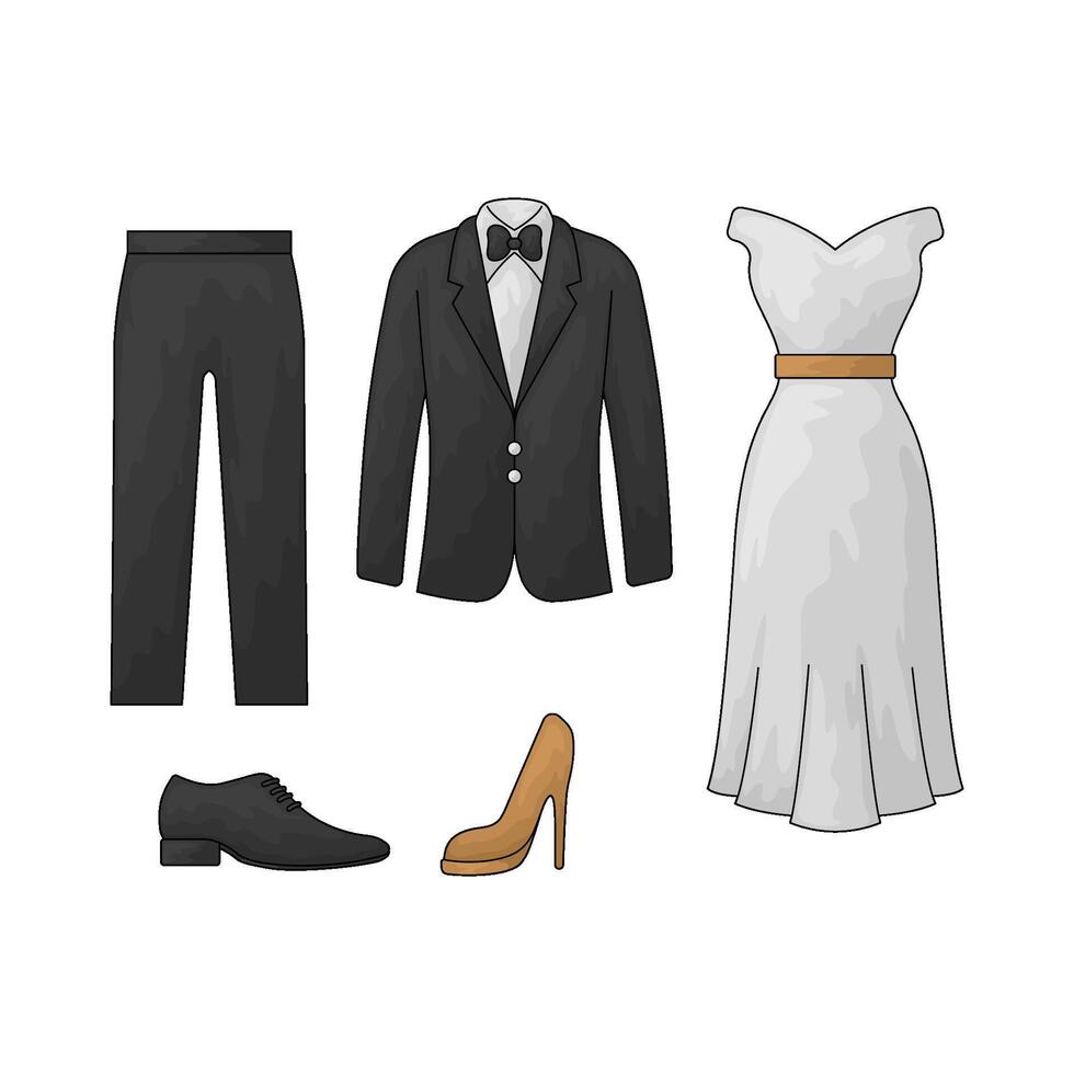 wedding clothes illustration vector