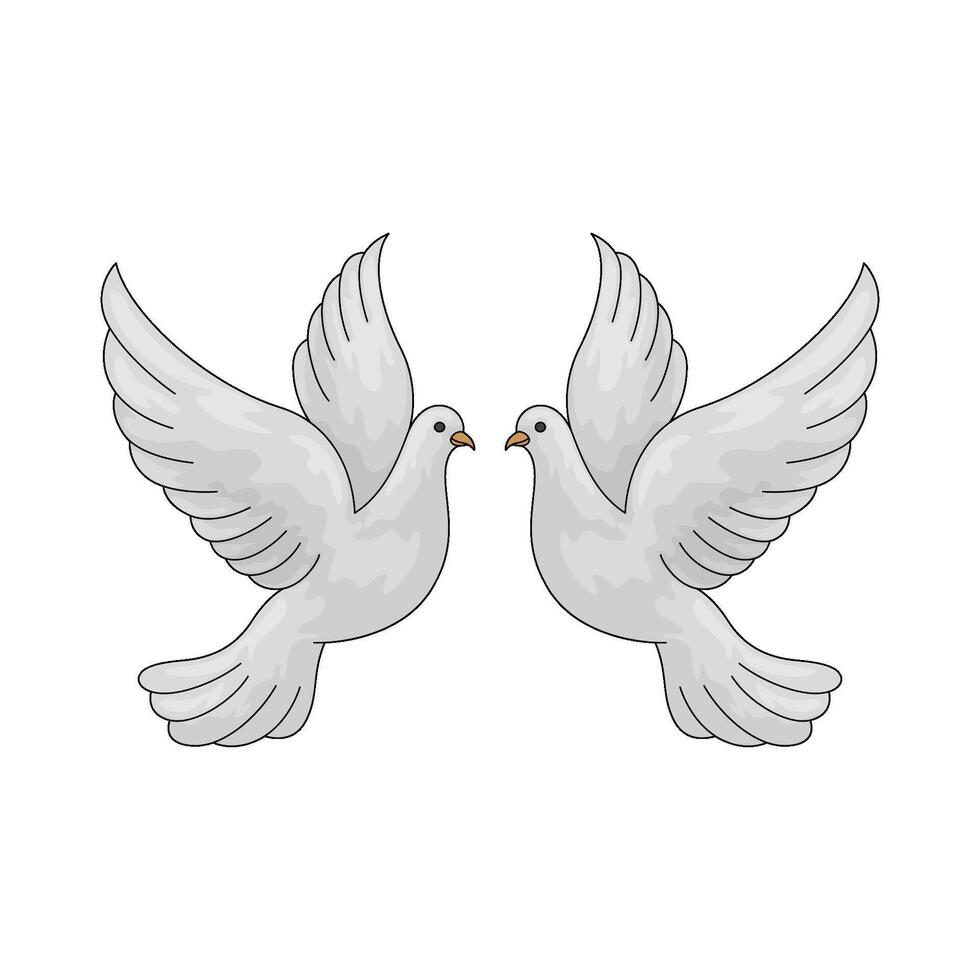 Wedding couple bird illustration vector