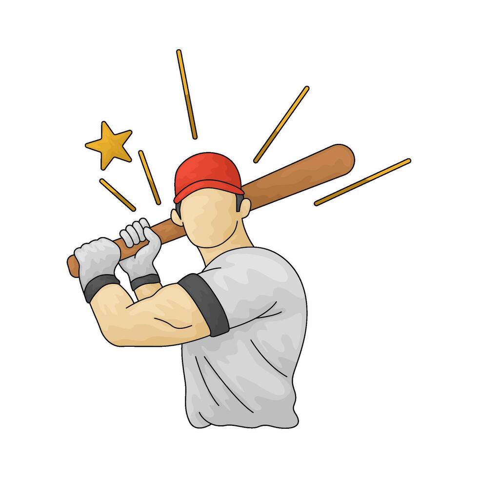 Baseball players illustration vector