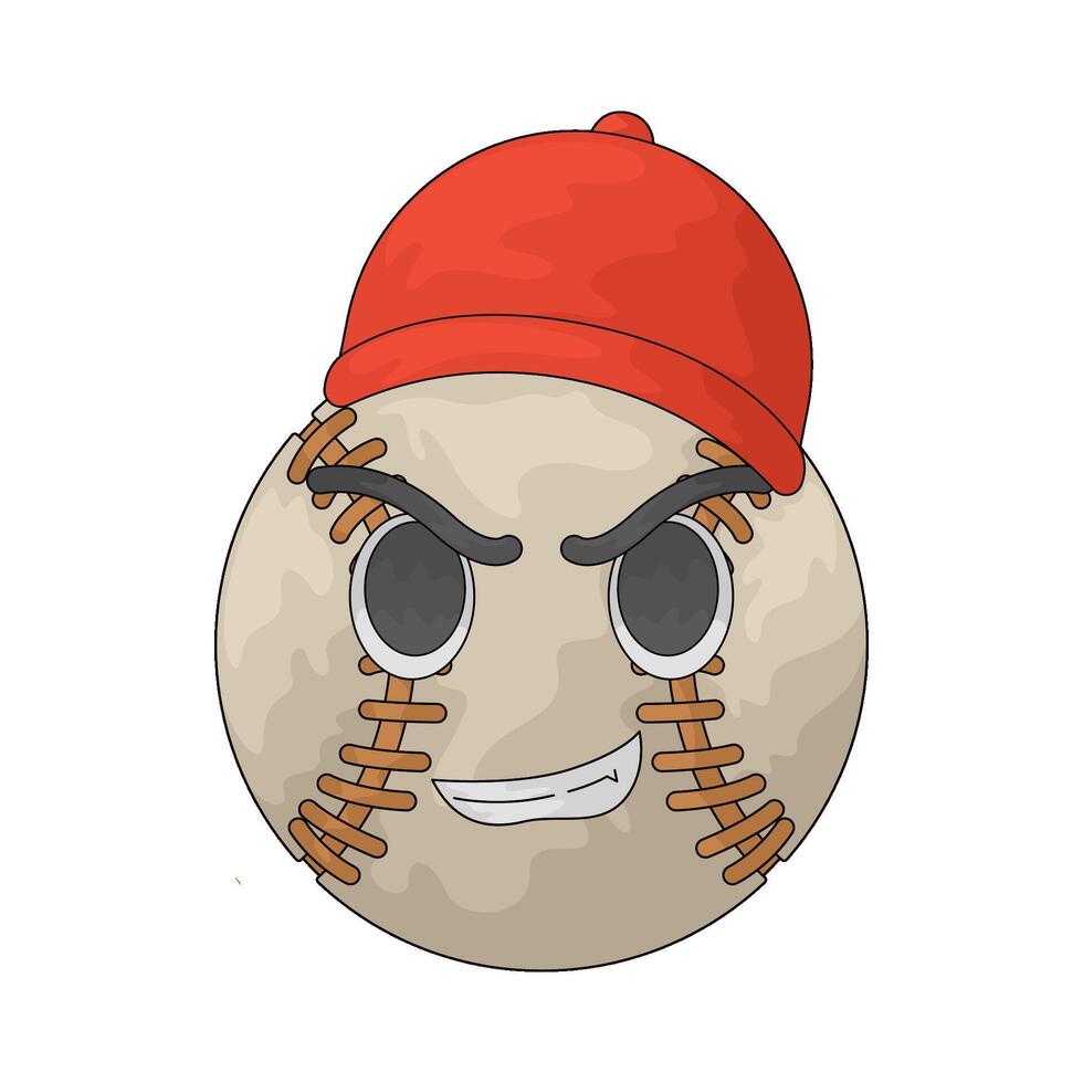 Baseball ball wearing cap vector