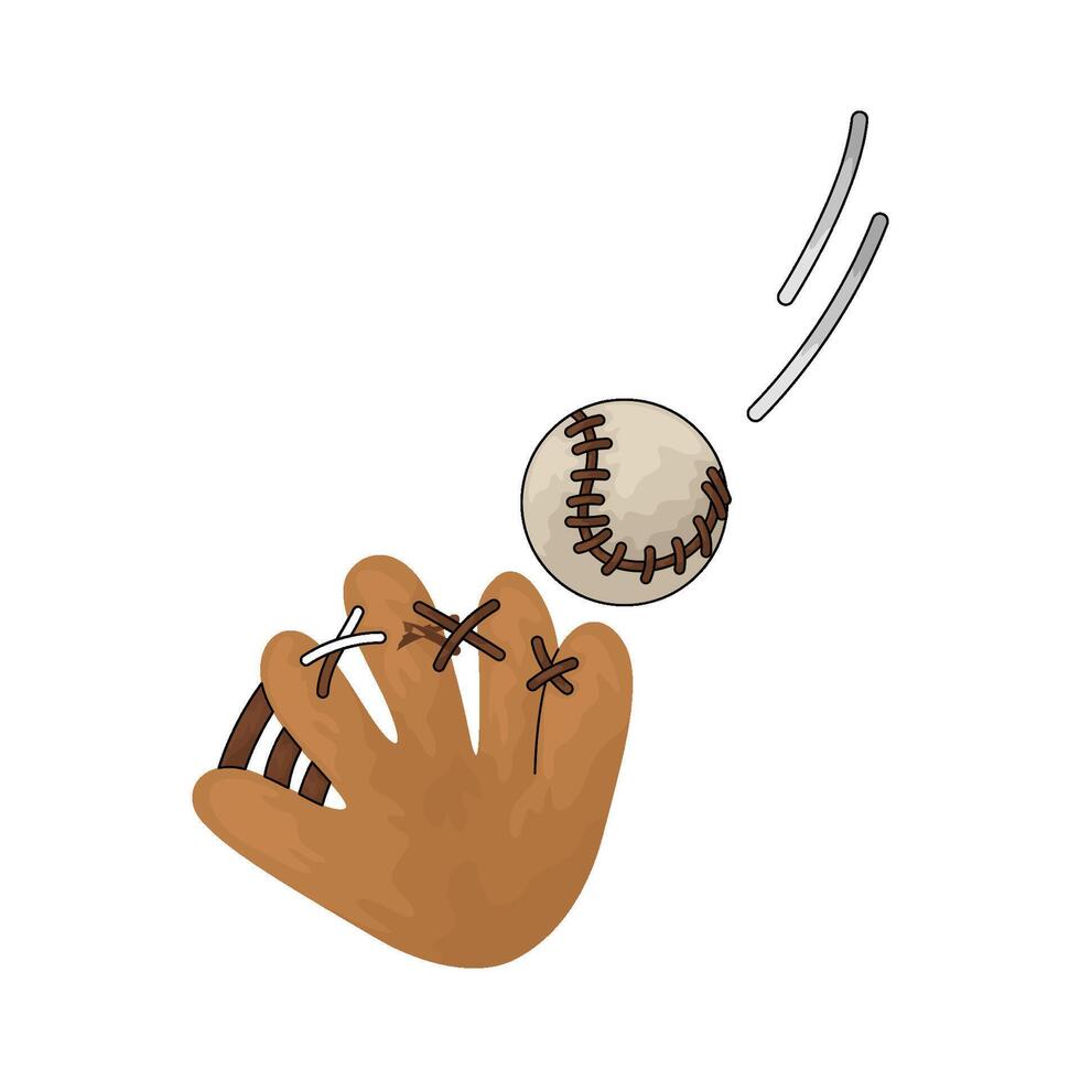 Baseball ball and gloves vector