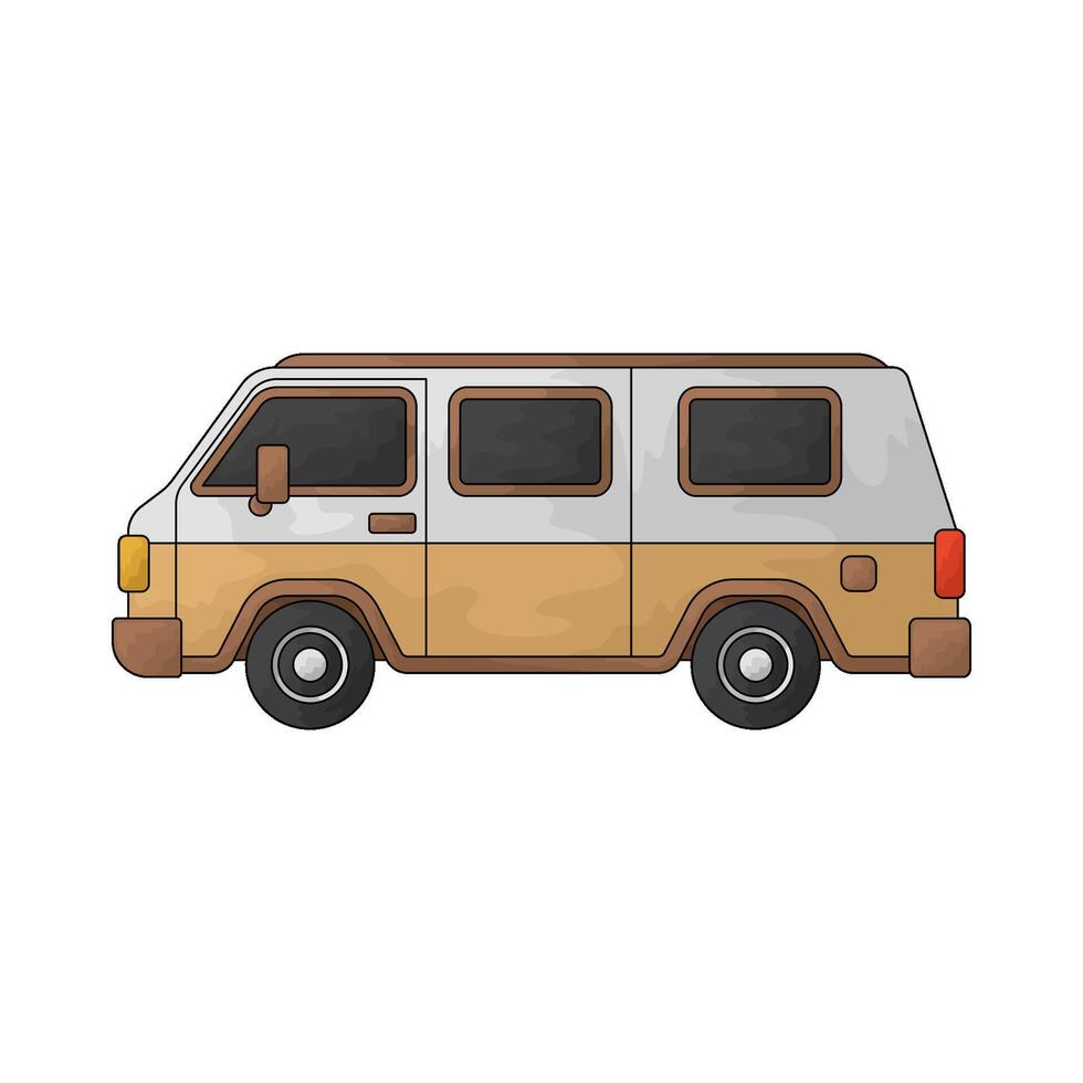 Travel van illustration vector