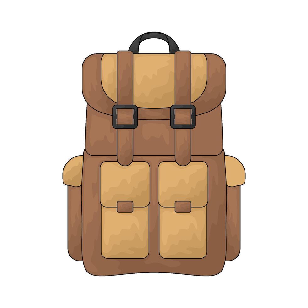 brown backpack illustration vector