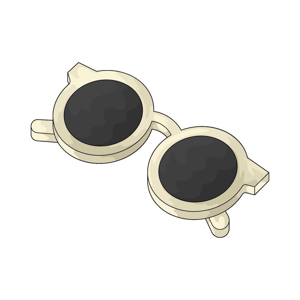 broken white frame sunglasses vector