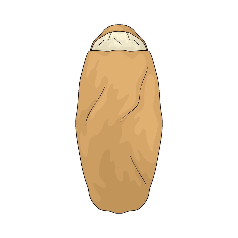 beige sleeping bag vector