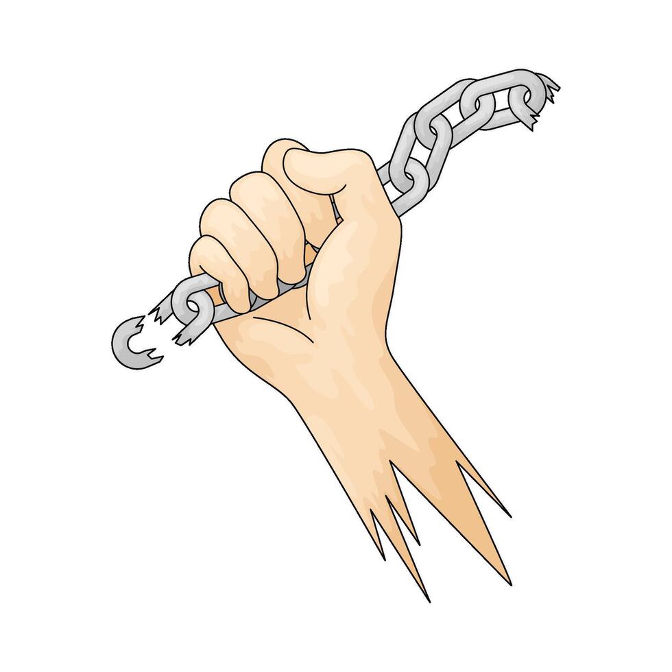 hand holding chain vector