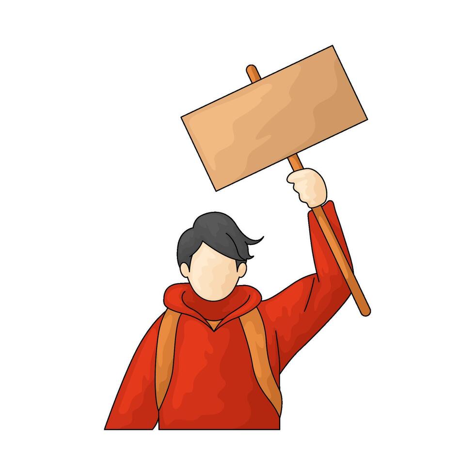 man protest illustration vector
