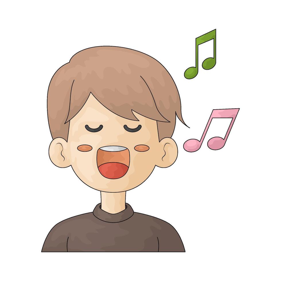 singing man illustration vector