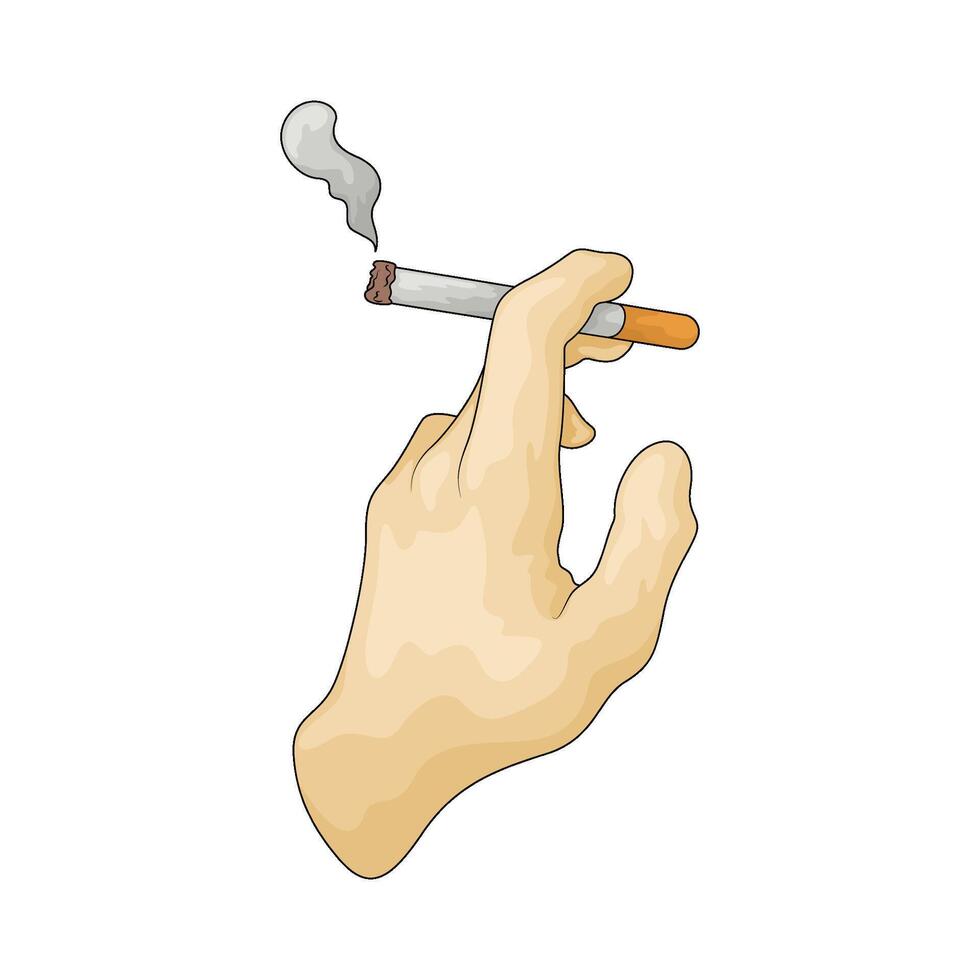 cigarette in hand vector